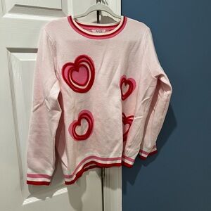 Chic Pink Heart Pattern Sweater